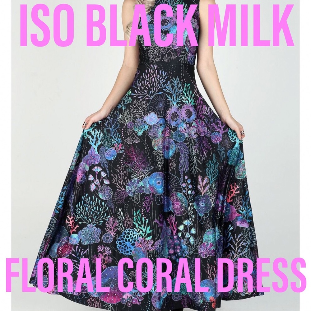 ISO BLACK MILK FLORAL CORAL PRINCESS DRESS XL-L
